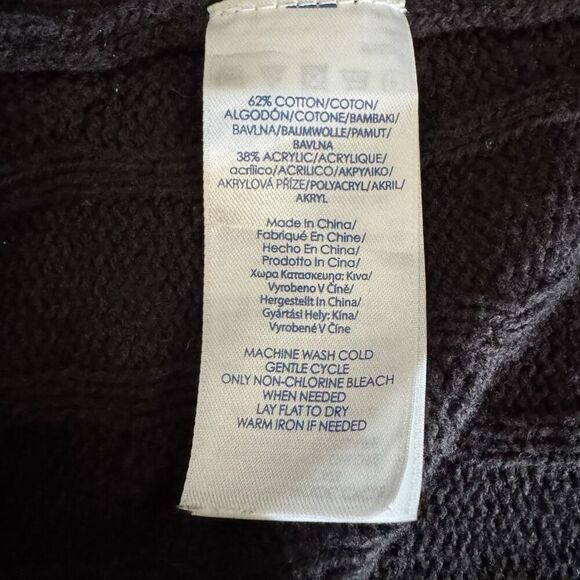 Chaps Ralph Lauren Women’s Black Knit Open Cardigan Sweater Size XL - Picture 6 of 7